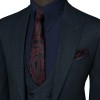 کت و شلوار و ژیله تک دکمه یقه بلیزر بلوفیل سوزنی درشت پرگاس Pergase