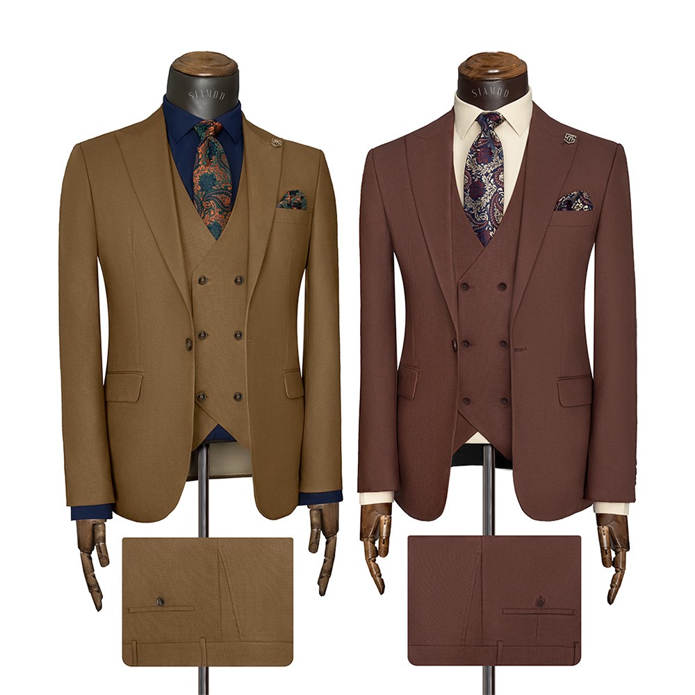 کت و شلوار و ژیله تک دکمه دو چاک یقه بلیزر ویزارد سیامد