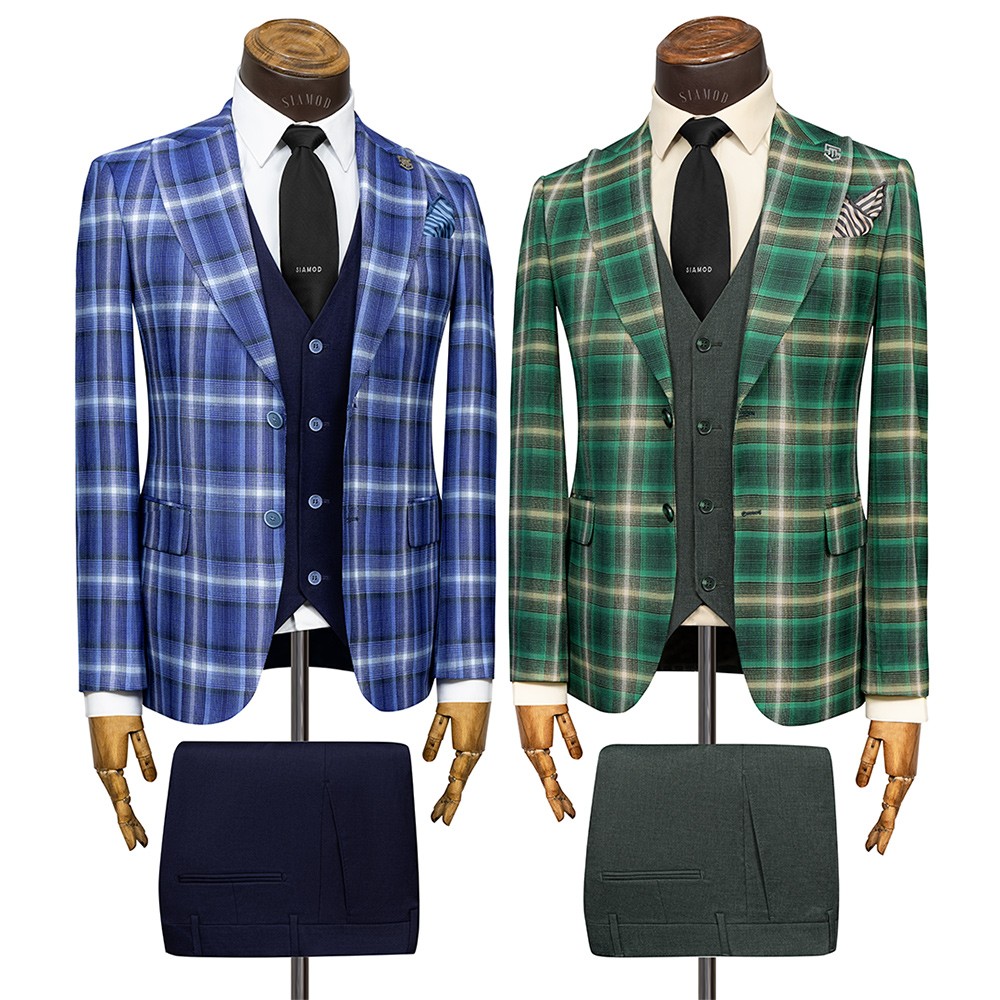 کت شلور زیله کمبین طرح چهارخانه درشت اسکابال سیامد S_T