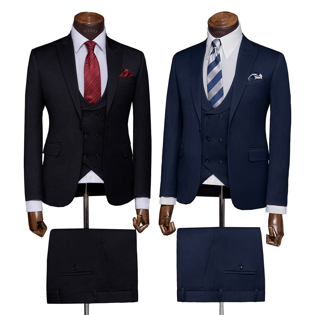 کت و شلوار و ژیله دیپلمات تک دکمه یقه بلیزر فاستونی اتوک Etock