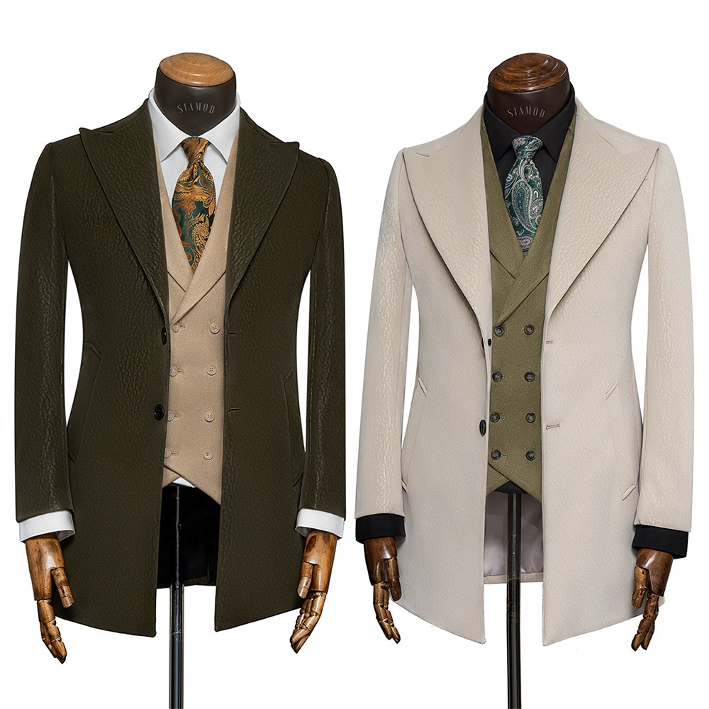 نیم پالتو چرم یقه بلیزر شاخ دار سیامد E-401-8-10 siamod